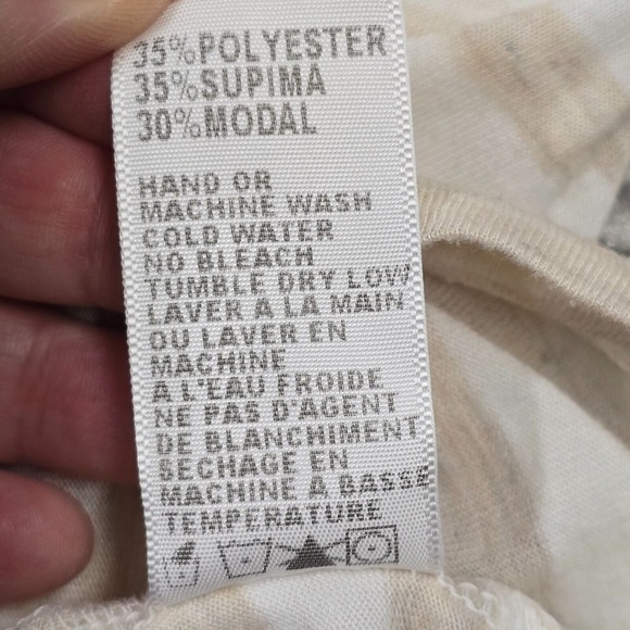 James Perse Top Womens 3 (Large) Tan White‎ Striped Short Sleeve Scoop Neck - Picture 6 of 9